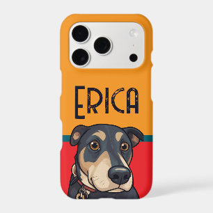 iPhone Case Black Dog Cartoon Style Personalized