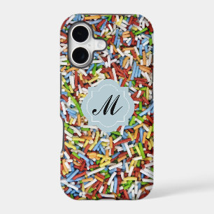 iPhone Case Sprinkles Colourful Candy Pink Monogra
