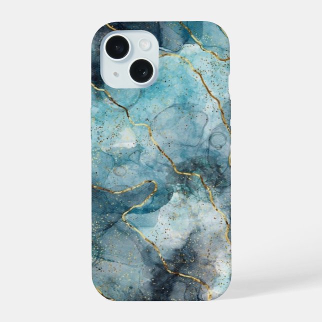 iPhone Case, Thunder Marble Impact-Resistant Case: 15 Case (Back)