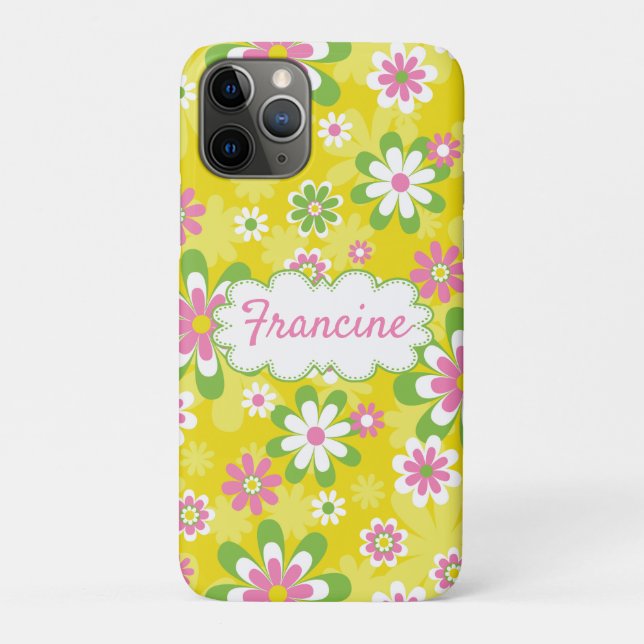 iPhone Case w/mod yellow flower pattern! (Back)