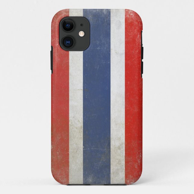 iPhone Case with Distressed Thailand Flag (Back)
