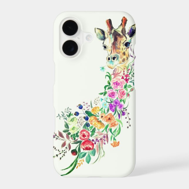 iPhone Case with Floral Giraffe (Back)