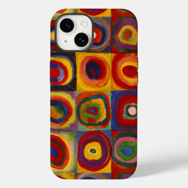 iPhone Case with Kandinsky's Squares and Circles (Back)