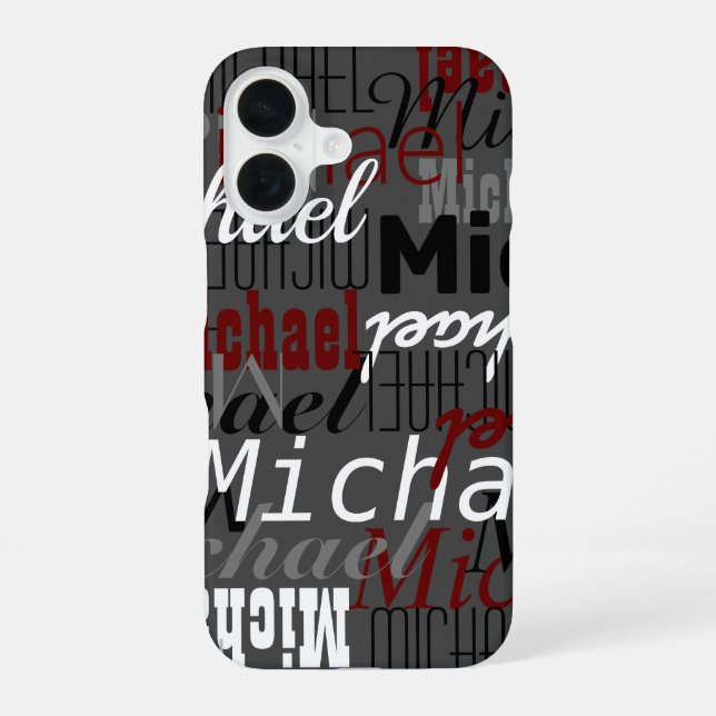 iPhone Case with Over-sized Name Pattern (Back)