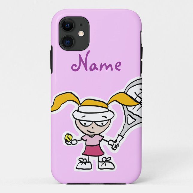 iphone case with tennis girl cartoon (Back)