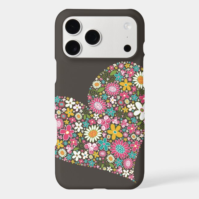 iPhone Casemate de torsion de coeur de fleurs de (Verso)