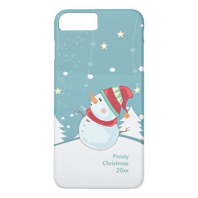 iPhone Cases-Christmas Phone Case-Winter Snowman Case-Mate iPhone Case (Back)