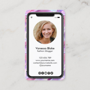 iPhone Cell Phone Instagram Blogger Holograph Business Card