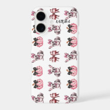 Iphone citrouille Halloween Coquette Bulldog Bow 1