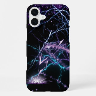 iPhone 16 Plus Coque de téléphone Electric Purple Lightning Storm