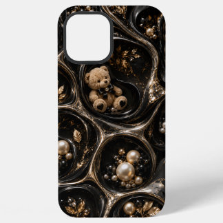 iPhone 12 Pro Max coque de téléphone style ours en peluche perle noi