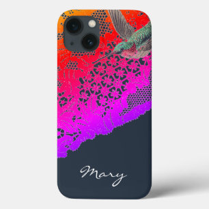 iPhone / coque ipad HUMMINGBIRD ET NOM PERSONNALIS