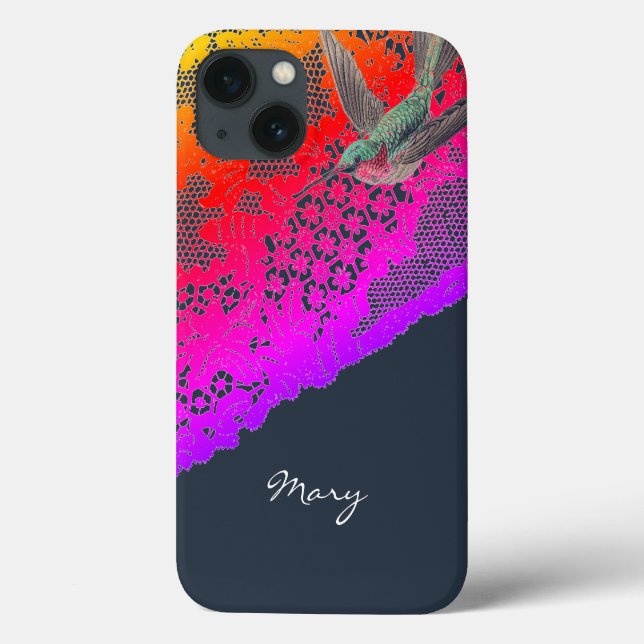 iPhone / coque ipad HUMMINGBIRD ET NOM PERSONNALIS (Verso)