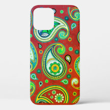 iPhone / coque ipad Paisley Rouge et vert