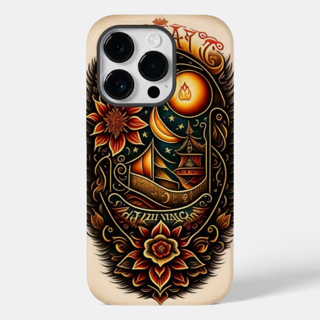 iPhone cover gold black (Back)