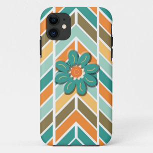 iPhone Cover, Retro Chevron, Flower Power iPhone   iPhone 11 Case