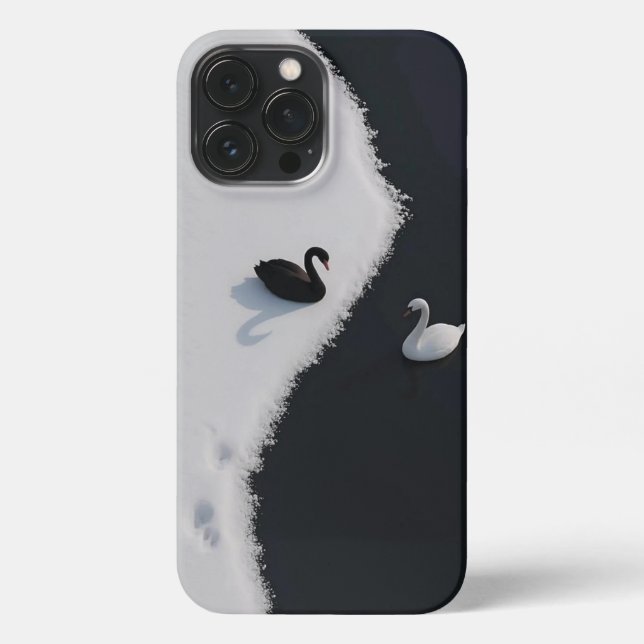 iPhone Dualité de cygne : Elégance en contraste - coque i (Verso)