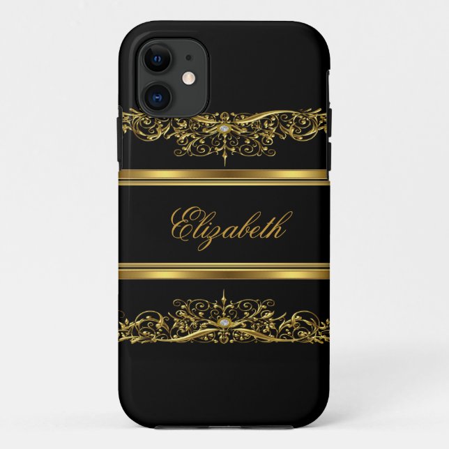 iPhone Elegant Classy Gold Floral Case-Mate iPhone Case (Back)