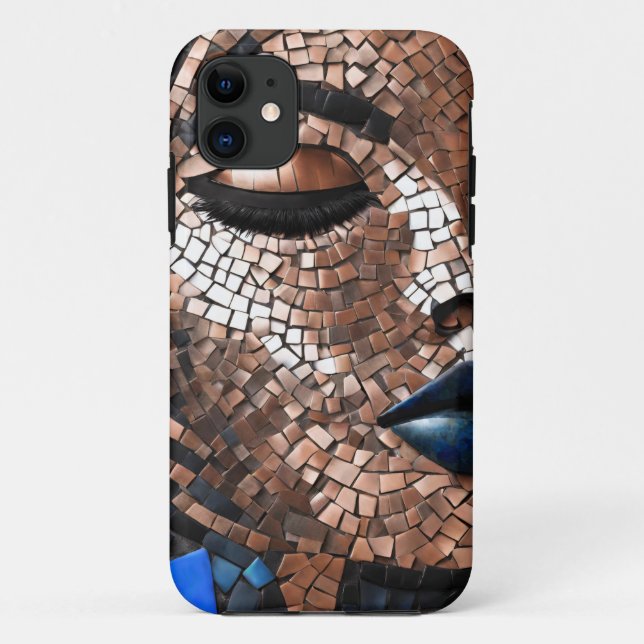 iPhone / Femme coque ipad Cuivre bleu Mosiac (Dos)