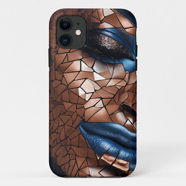 iPhone / Femme coque ipad Cuivre bleu Mosiac (Dos)