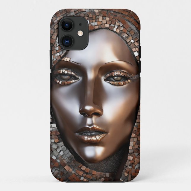 iPhone / Femme coque ipad Cuivre Visage Mosiaque (Dos)