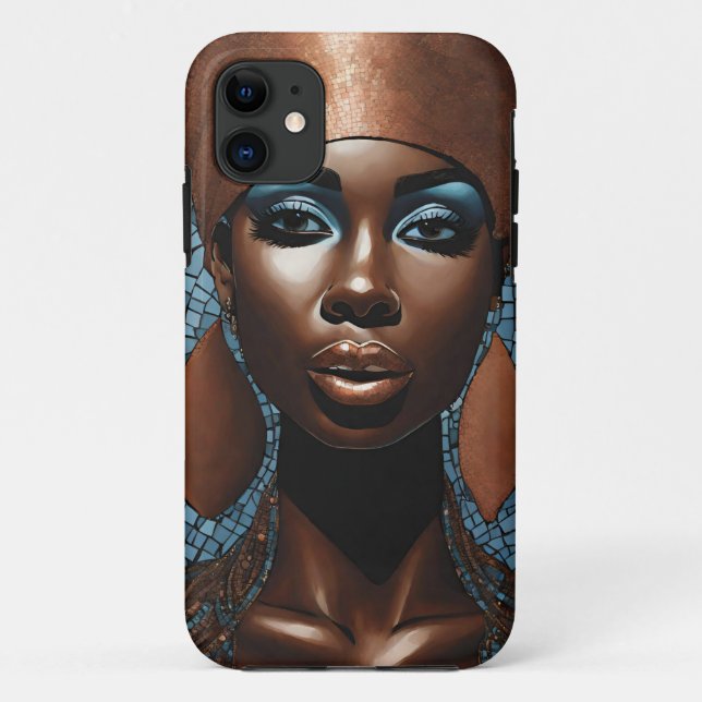 iPhone / Femme coque ipad Mosaïque Cuivre bleu (Dos)