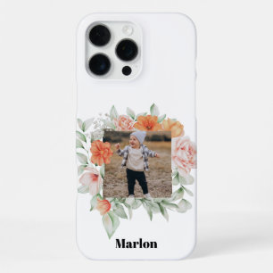iPhone 16 Pro Max Fleurs aquarelles   Votre photo   Coque de télépho