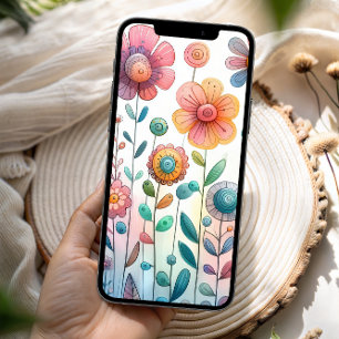 Fleurs sauvages colorées fantaisistes   Coque de t