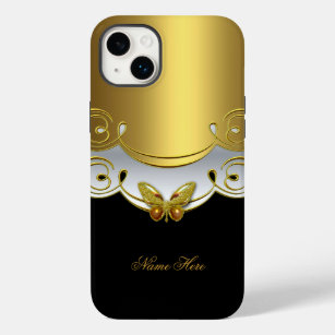 iPhone Green Gold Black White Butterfly Case-Mate iPhone 14 Plus Case