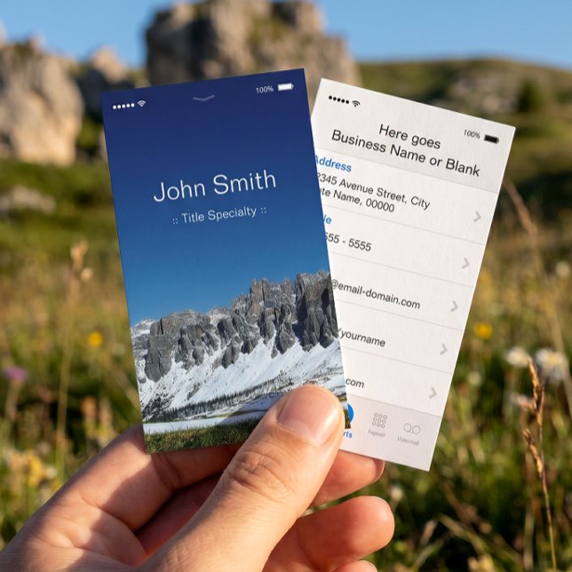 iPhone iOS Customizable Flat UI Style Business Card (Creator Uploaded)