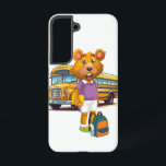 iPhone / iPad case<br><div class="desc">A cheerful cartoon bear is all set for the first day of school! Dressed in a purple shirt and white shorts, the bear holds a notebook and stands proudly in front of a classic yellow school bus. With a colourful backpack and a big smile, this lovable character is ready to...</div>