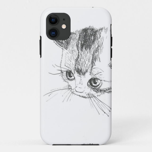 iPhone/iPad Case Cat Drawing (Back)