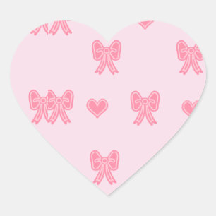 iPhone / iPad case Cute Pink Bows and Hearts Coque Heart Sticker