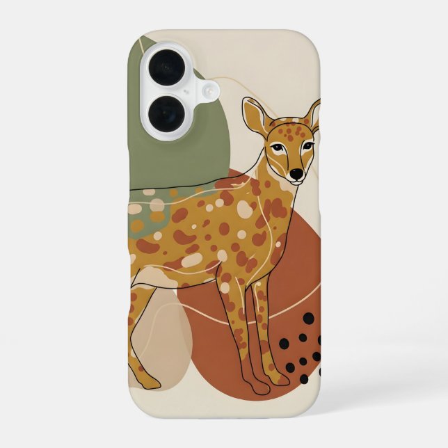 iPhone / iPad case deer in orange  (Back)