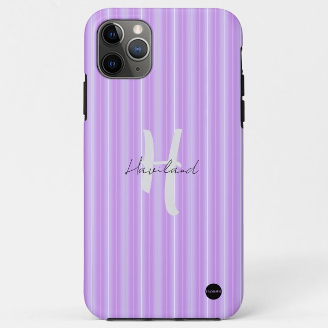 iPhone / iPad case Lavender Purple Stripe (Back)