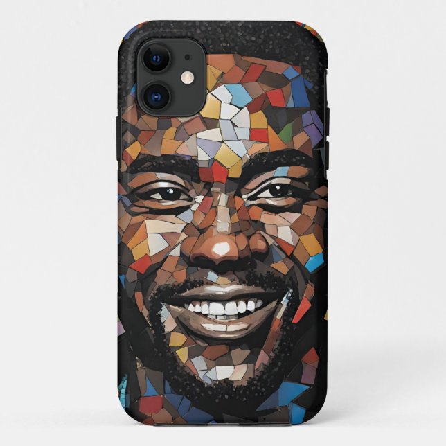 iPhone / iPad case Mens Colourful Mosiac Face (Back)