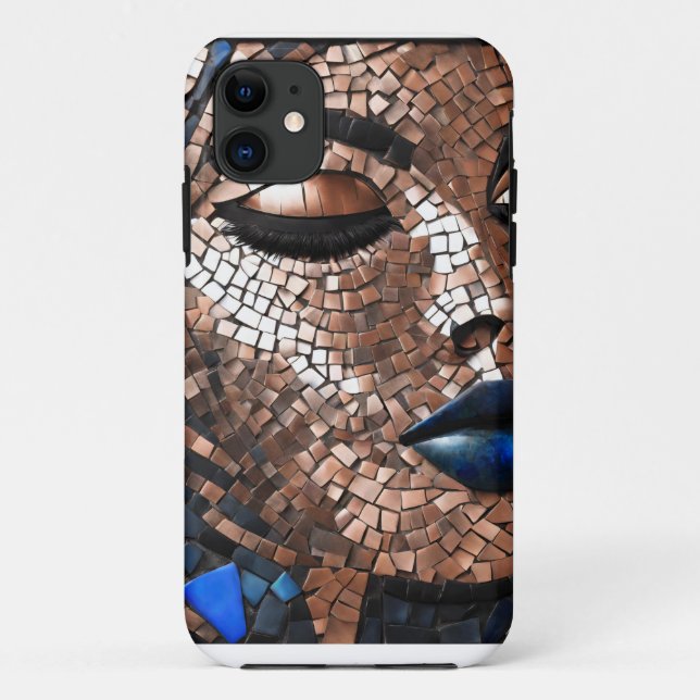 iPhone / iPad case Woman Blue Copper Mosiac (Back)