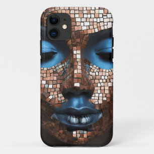 iPhone / iPad case Woman Blue Copper Mosiac