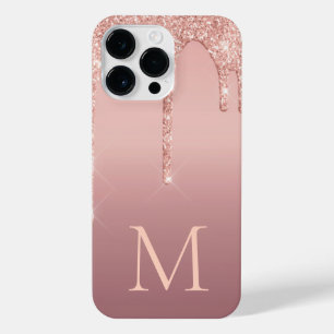Pour iPhone 14 Pro Max LETTRE MONÂTRE Rose Parties scintillant Brou coque