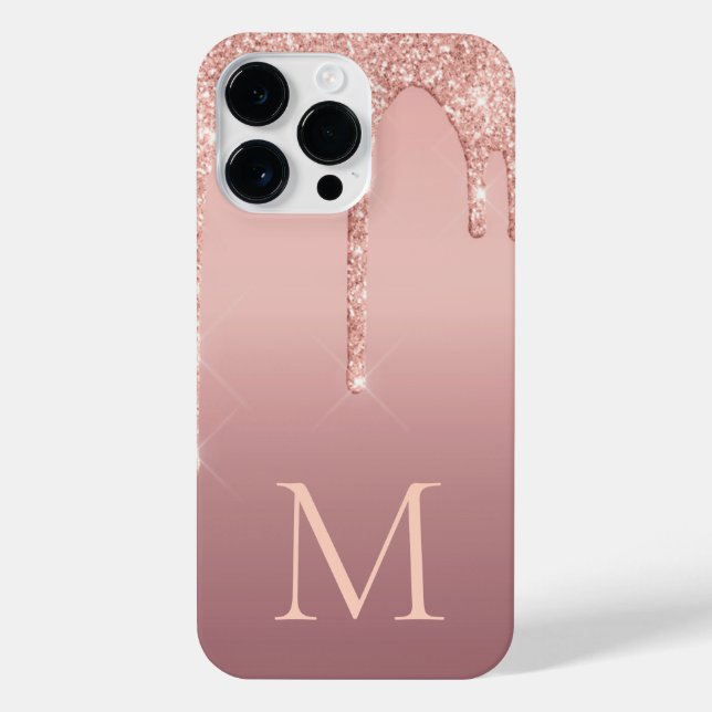 iPhone LETTRE MONÂTRE Rose Parties scintillant Brou coque (Verso)