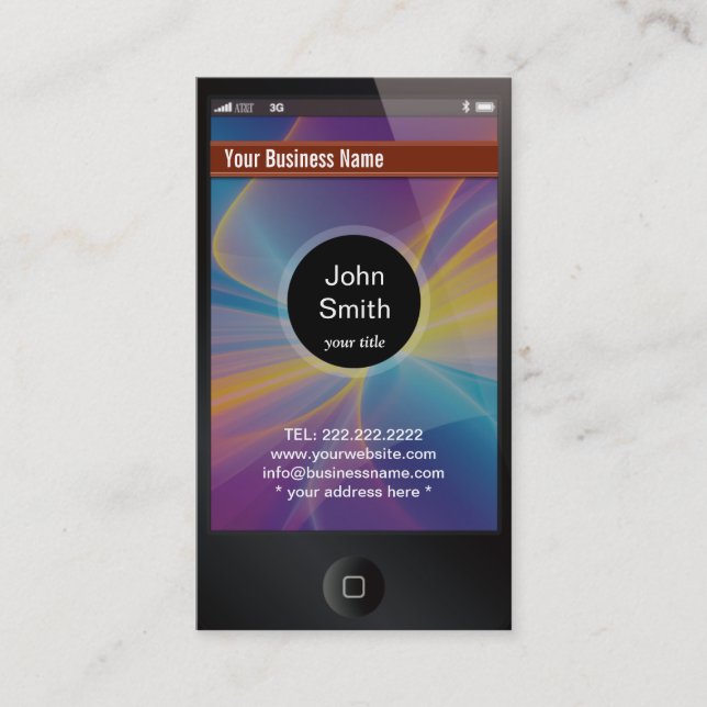 iPhone Look Alike Dark Business Card (Front)