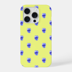 Pansy Bleu sur Jaune - Coque de Téléphone