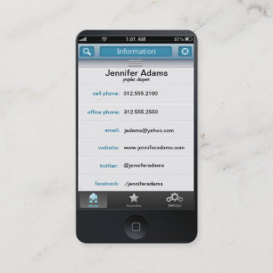 iPhone personalized photo business card