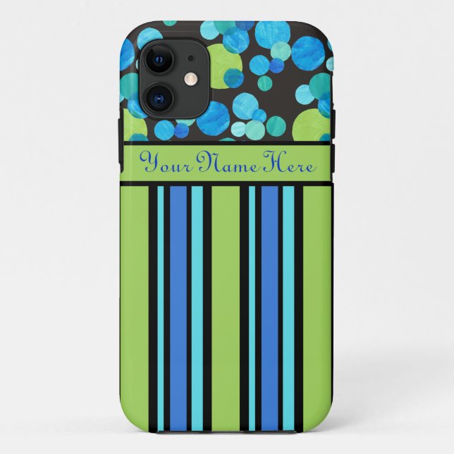 iPhone personnalisé 5/5s Coque : Lunes bleues et b (Dos)