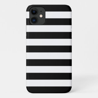 iPhone, Plus ou Pro Coque - Bandes noires et blanc