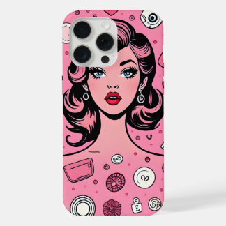 Pop art fille coque rose coque design