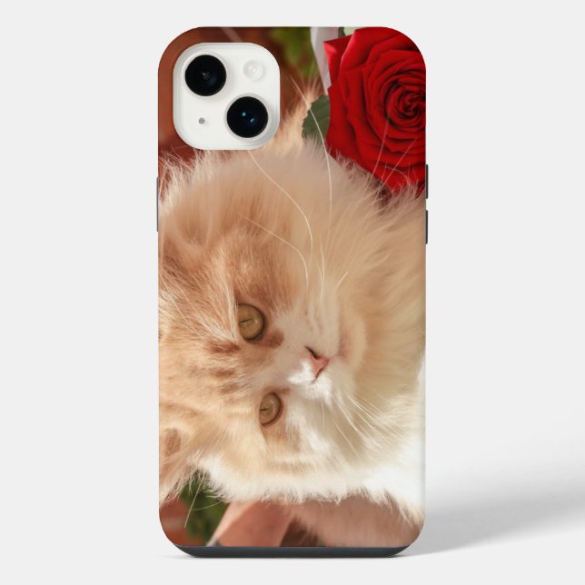 Iphone rose et chat 14 plus coque (Verso)