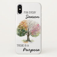 iPhone X Case 4 Seasons Tree w/ Quote Bible