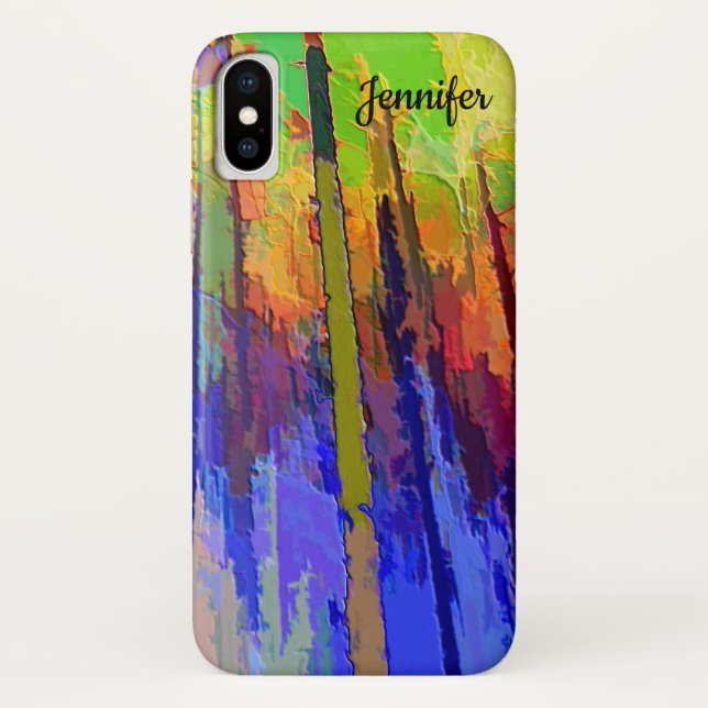 iPhone X Coque dans un arbre coloré Abstrait (Dos)