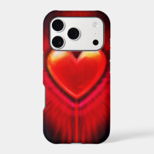 iPhone XS case Red & black heart design.